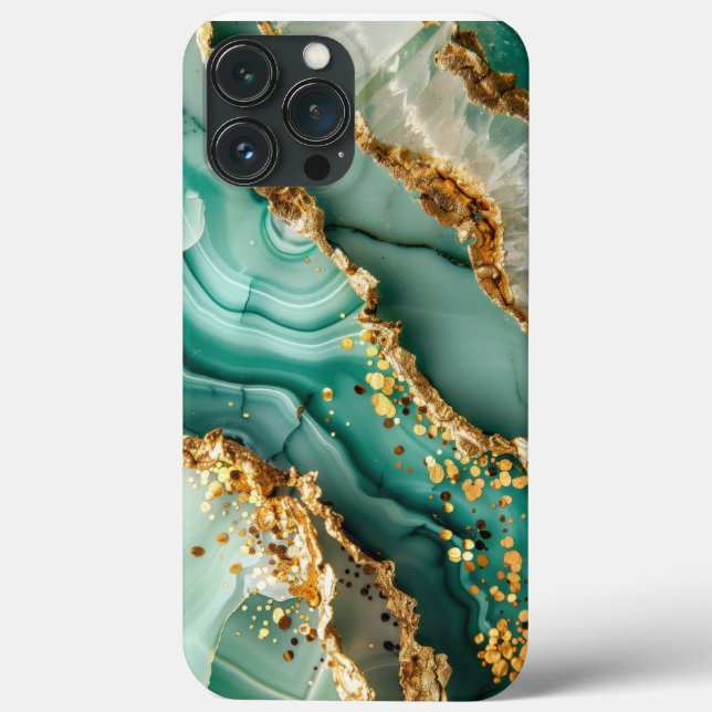 Elegant Gold And Green Marble Case-Mate iPhone Case (Back)