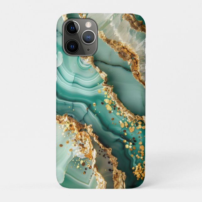Elegant Gold And Green Marble Case-Mate iPhone Case (Back)