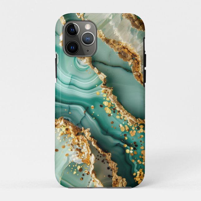 Elegant Gold And Green Marble Case-Mate iPhone Case (Back)
