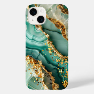 Elegant Gold And Green Marble Case-Mate iPhone 14 Case
