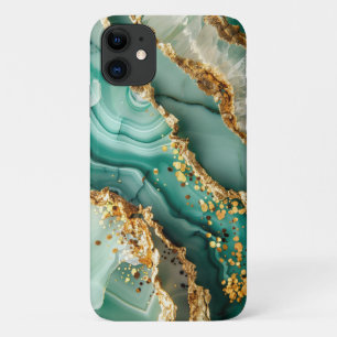 Elegant Gold And Green Marble iPhone 11 Case