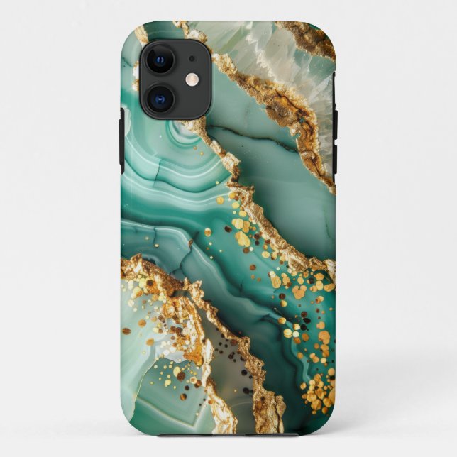 Elegant Gold And Green Marble Case-Mate iPhone Case (Back)
