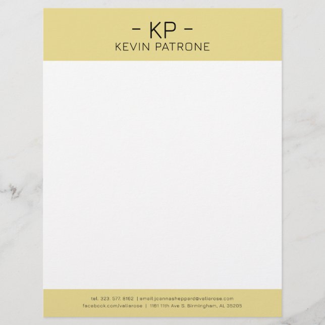 Elegant Gold And Grey Minimalistic Typography Letterhead (Front)