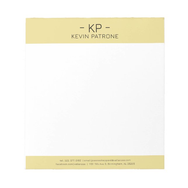Elegant Gold And Grey Minimalistic Typography Notepad (Front)