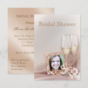 Elegant Gold and Ivory Wedding Bridal Shower Invit Invitation