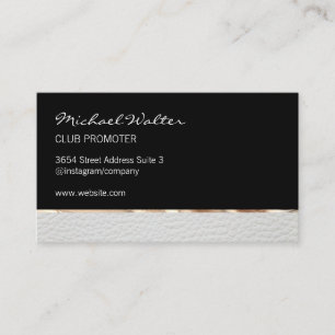 Elegant Gold and Leather Trim Business Card