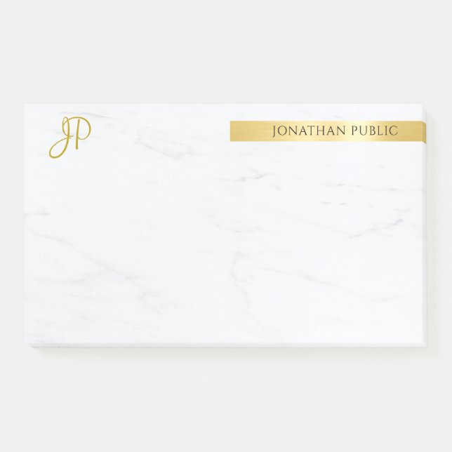 Elegant Gold And Marble Modern Minimalist Template Post-it Notes (Front)