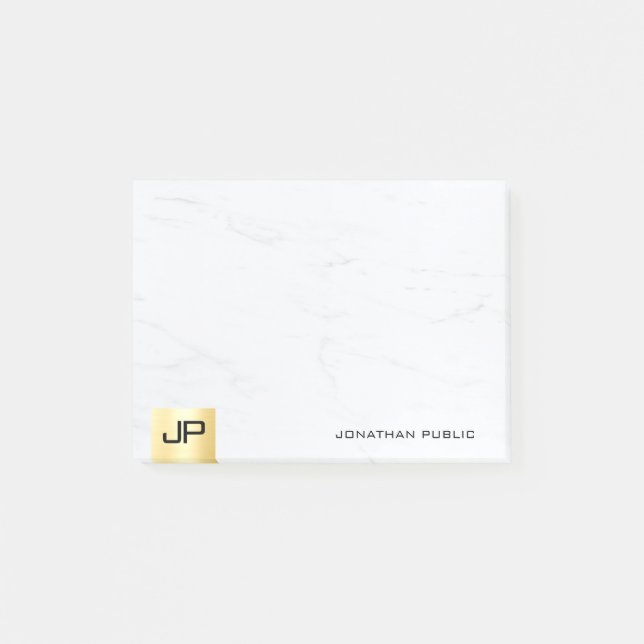 Elegant Gold And Marble Modern Simple Template Post-it Notes (Front)