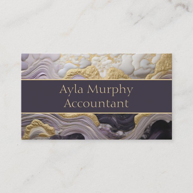 elegant gold and purple design Japanese style  Business Card (Front)