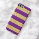 Elegant Gold and Purple Glitter Stripes Pattern