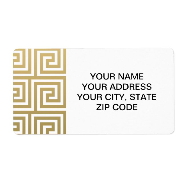 Elegant Gold and White Greek Key Pattern (Front)