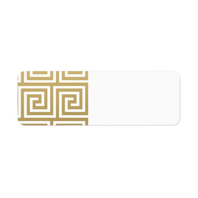 Elegant Gold and White Greek Key Pattern (Front)