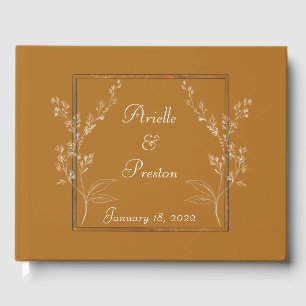 Elegant Gold and White Guest Book
