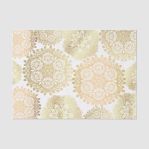 Elegant Gold And White Mandala Pattern Tissue Paper