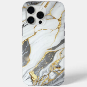 Elegant Gold And White Marble  iPhone 15 Pro Max Case