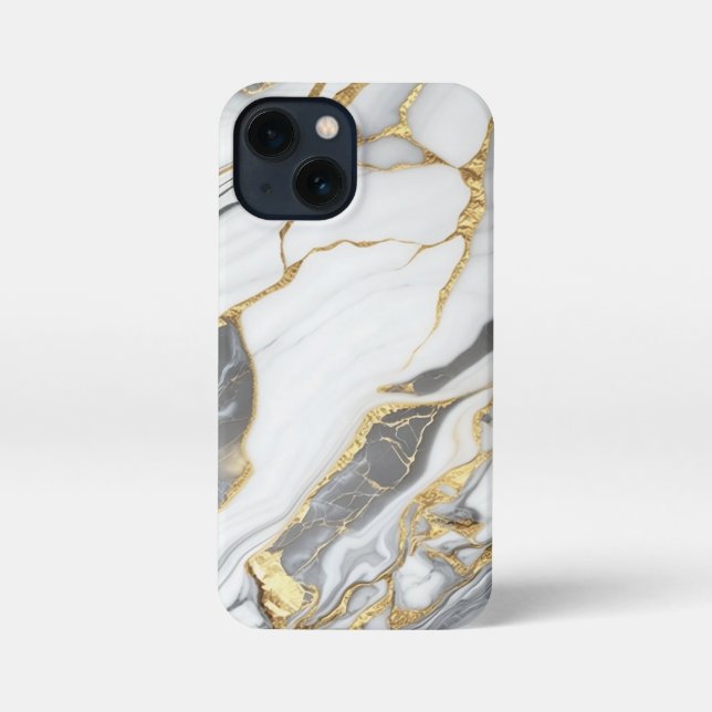 Elegant Gold And White Marble  iPhone Case (Back)