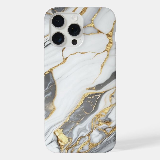 Elegant Gold And White Marble  iPhone Case (Back)