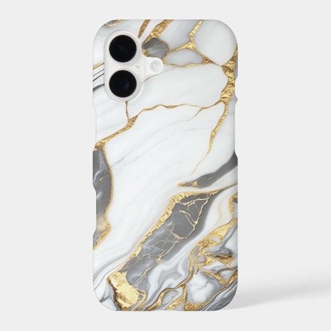 Elegant Gold And White Marble  iPhone Case (Back)