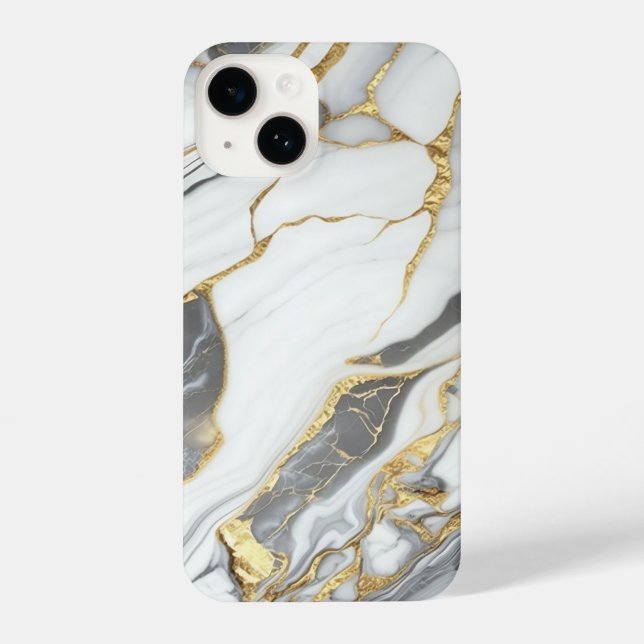 Elegant Gold And White Marble  iPhone Case (Back)