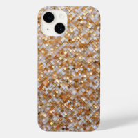 Elegant Gold and White Mosaic Tiles Shimmering Lux