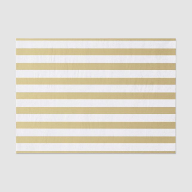 Elegant Gold and White Stripes Tissue Paper (Front)