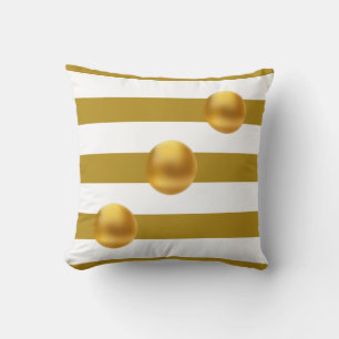 Elegant Gold and White Throw Pillow