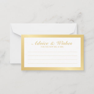Elegant Gold and White Wedding Advice and Wishes