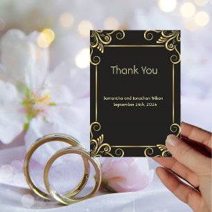 Elegant Gold Art Deco Vintage Thank You Card