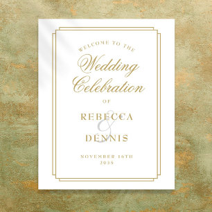 Elegant Gold Art Deco Wedding Welcome Sign