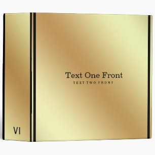 Elegant Gold Background Black Lines Binder