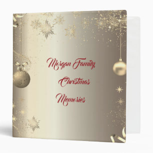 Elegant Gold Balls Snowflakes Stars Binder