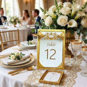 Elegant Gold Baroque Wedding Table Number