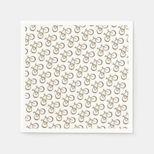 Elegant Gold Bike Pattern Bicycle Cycling Cyclist Napkin