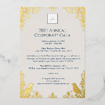 Elegant Gold Bird & Floral Corporate Event