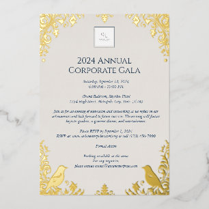 Elegant Gold Bird & Floral Corporate Event