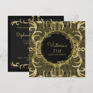 Elegant Gold Birthday Invitation
