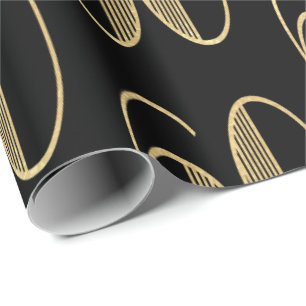 Elegant Gold & Black 60th Birthday Wrapping Paper
