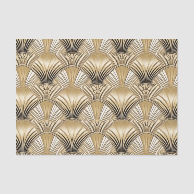 Elegant gold black art deco  tissue paper (Front)