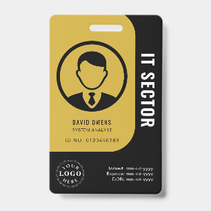 Elegant Gold Black Badge for IT Professionals