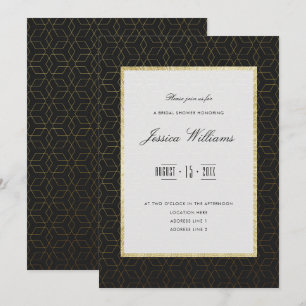 Elegant Gold & Black Bridal Shower Invitation