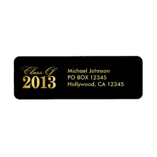 Elégant Gold / Black Class of 2013 Étiquette