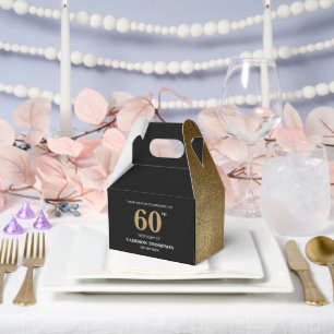 Elegant Gold Black custom 60th birthday Favor Box