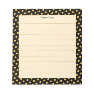 Elegant Gold & Black Frame on Light Beige  Notepad