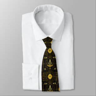 Elegant gold black gatsby tie