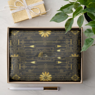 Elegant gold black gatsby tissue paper