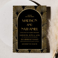 Elegant Gold Black Geometric Art Deco Wedding