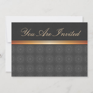 Elegant Gold Black Invitation Card