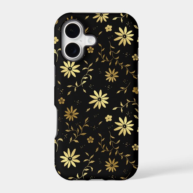 "Elegant Gold Black iPhone Case" (Back)