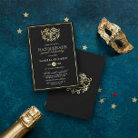 Elegant Gold & Black Masquerade Sweet 16 Party Invitation<br><div class="desc">Elegant Gold & Black Masquerade Sweet 16 Party Invitations by Eugene_Designs.</div>