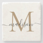 Elegant Gold Black Monogram Feminine Script Name